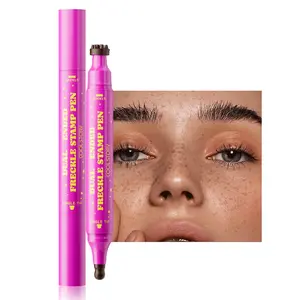 Dual-Ended Freckle Stamp Pen – Realistic Faux Freckles Makeup with Soft Sponge Stamp & Precision Tip – Waterproof Long-Lasting Freckle Marker for Natural or Bold Looks (02 Mousy Brown)