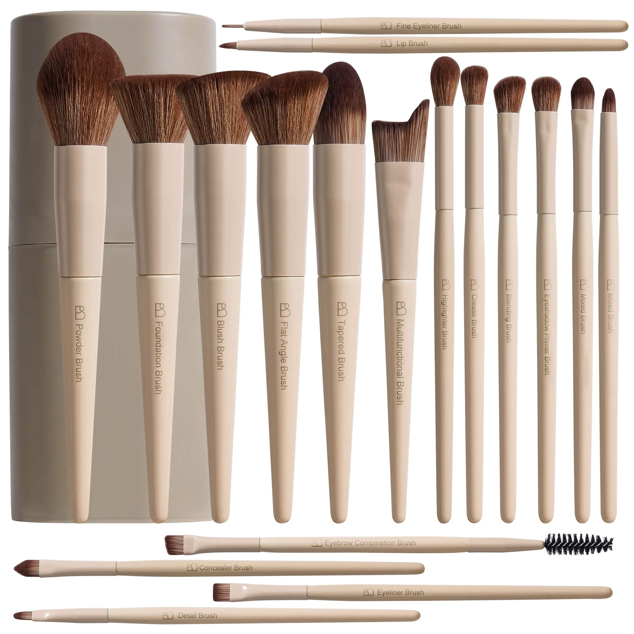 18-Piece High-Value Makeup Brush Set, Includes Foundation, Concealer, Blush, Loose Powder, Eyeshadow Brushes, Perfect for Beginners, Makeup Brush Kit, Beauty Brush Set