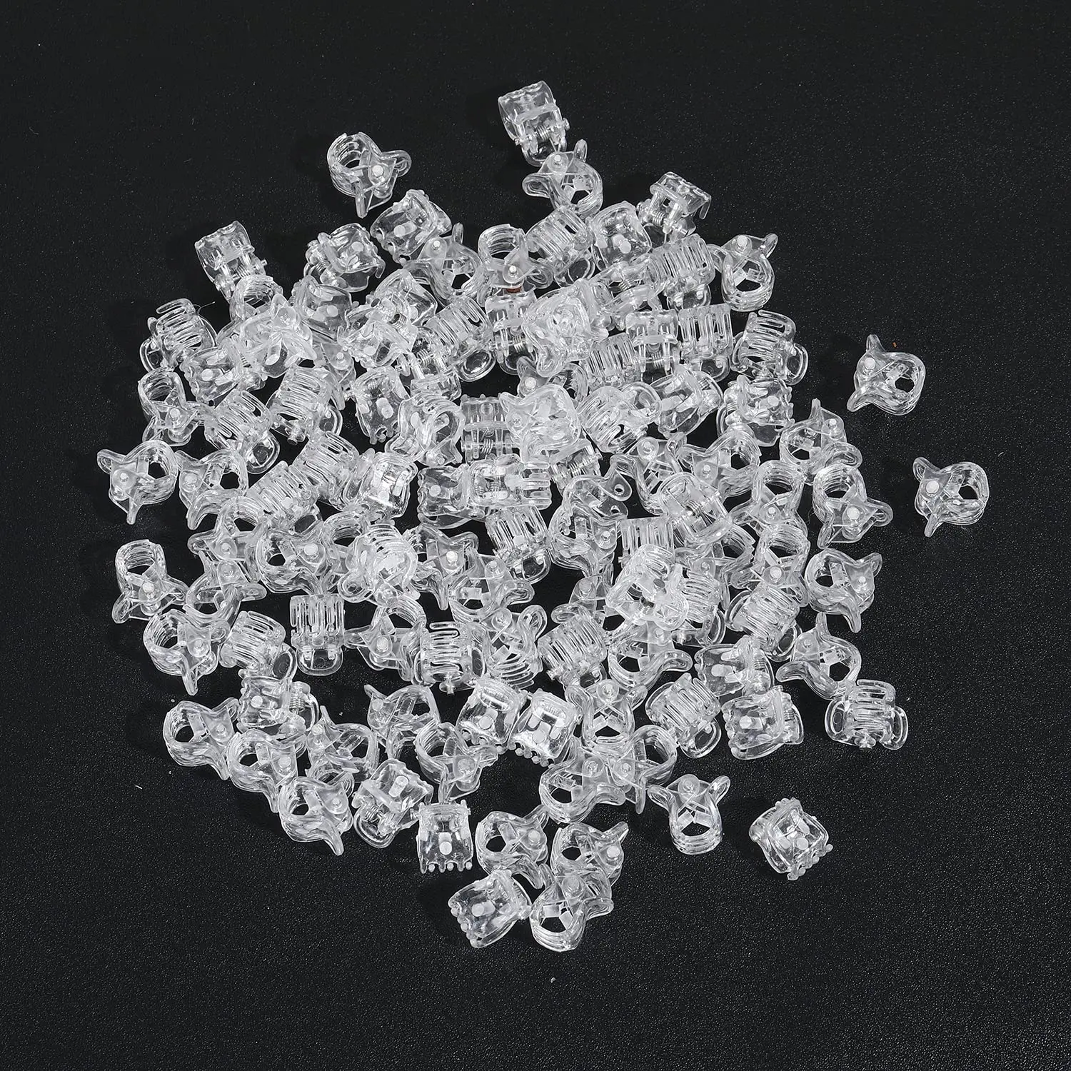100- Pack of 0.39inch/1cm Hair Claws Clips - Plastic Mini Hairpins for Women & Girls - Hair Accessories & Gifts - Hair Clip Clamp (100 pieces-clear)