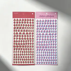 Macaron Contrast Bubble Alphabet Stickers, DIY Decor for Water Bottle & Scrapbook, Random shipment
