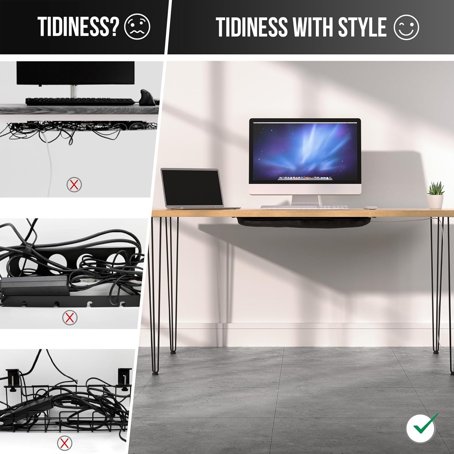 Management net - Under Desk  Management Tray -  net - Wire Management Under Desk - Cord Organizer