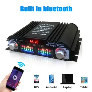 Peak Power HiFi Sound Amplifier Digital 4 Channel Audio Amplifier Bluetooth Karaoke Player FM Radio Support Remote Control