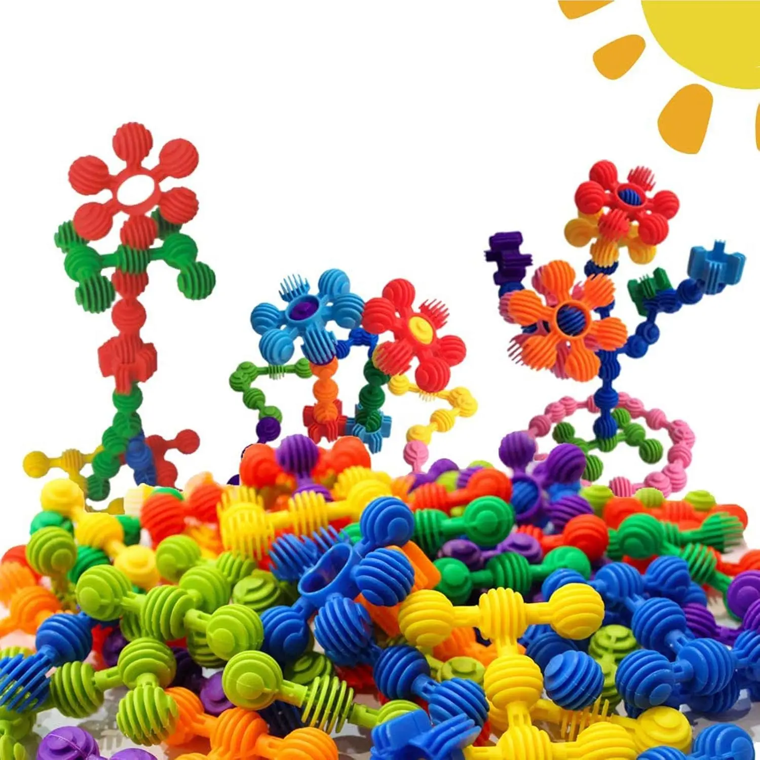 Star Flex STEM Building Toys - 70 Connector Blocks for Kids with Tote - Kindergarten STEM & Preschool Table Top Toys - Open Ended Building Blocks for Boys and Girls 3 Years Old & Upfidget toys