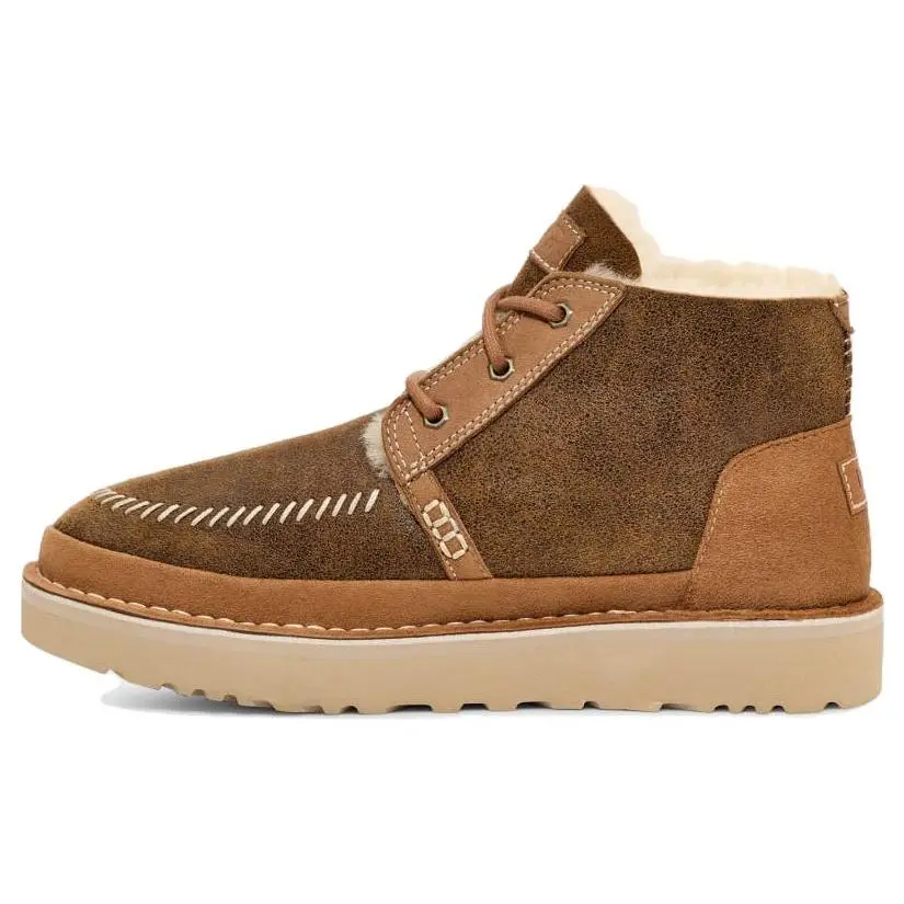 UGG Neumel Suede Snow Boots for Men and Women – Insulated, Non-Slip, Round-Toe Lace-Up Short Boots in Dark Brown Verifiable, with credentials and supporting global authentication