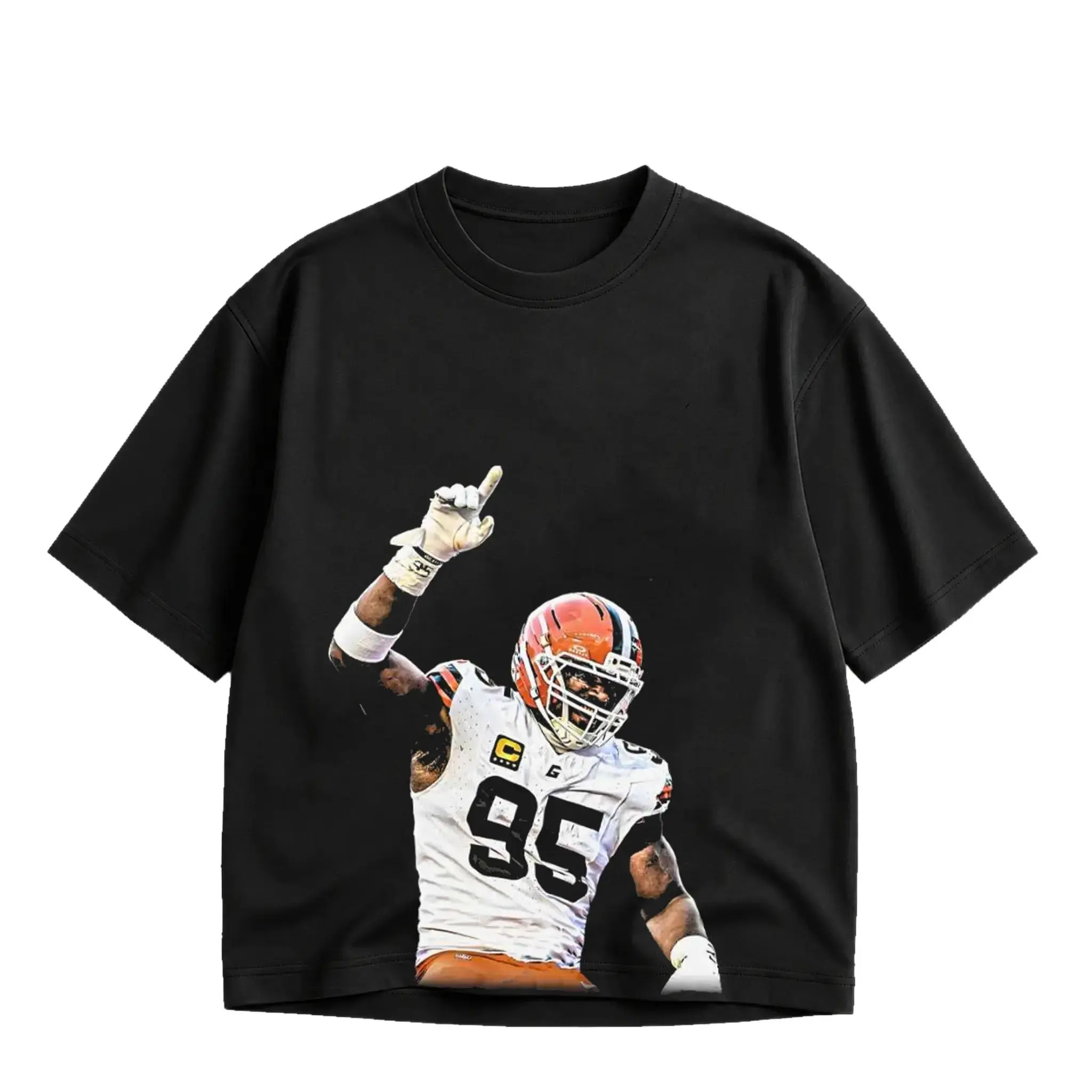 [Sale Up To 50%] Unisex Myles Garrett Cleveland Browns T-Shirt, Sack King#95 NFL Graphic Tee, Football Shirt, Gift for Football Fans, Sports Apparel Cotton Tee, NFL Merch, Vintage Casual Style Gift