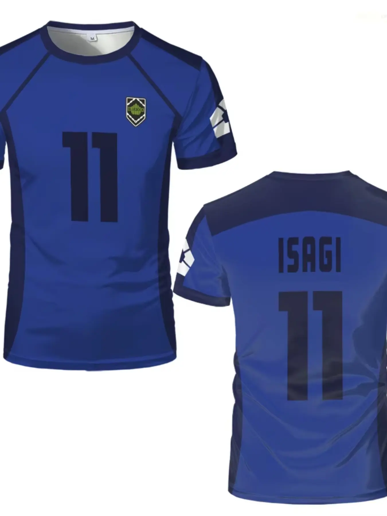Summer Men's Trendy Casual Loose T-Shirt, Short Sleeve Sweat-Wicking Breathable Blue Lock Isagi 11 Football Jersey, Round Neck Role-Play Soccer Tee