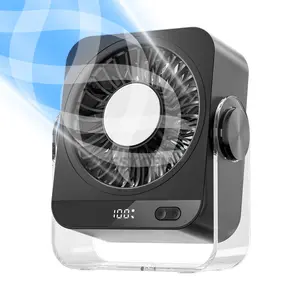 Desk Turbo Cooling Fan, 199 Adjustable Wind Speed Levels, 130° Wide Angle Rotatable Head, High Bright Digital LED Display, Long Lasting USB Rechargeable Battery, Quiet Operation Personal Table Fan, Ideal for Bedroom, Office, Dorm, Study Room, Indoor Homes