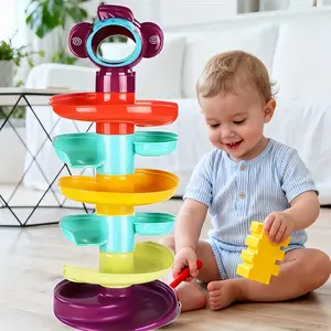 Plastic Ball Rolling Track Tower Toy, Includes 2 Balls, Choose 2-Layer or 6-Layer, Suitable for Babies Aged 10+ Months, Perfect Gift for Birthdays and Holidays