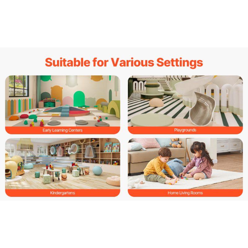 VEVOR Climbing Toys, 5-Piece Set, Foam Climbing Blocks for Toddlers 6 Months to 3 Years, Baby Climbing Blocks with Ball Pit (Balls Not Included), Indoor Climb and Crawl Activity Playset for Crawling