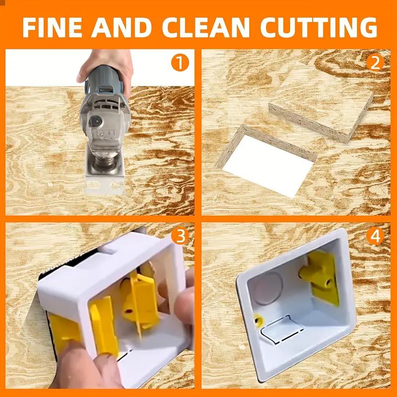 Stainless Steel Square Groove Knife, Drywall Oscillating Knife Hardware for Outlet Box, Electrical Box Drywall Oscillating Knife, Wood, Plastic One-step Oscillating Knife, Saw, Hand Tools, Heavy Duty, Tool Accessories, Durable Lithium Battery