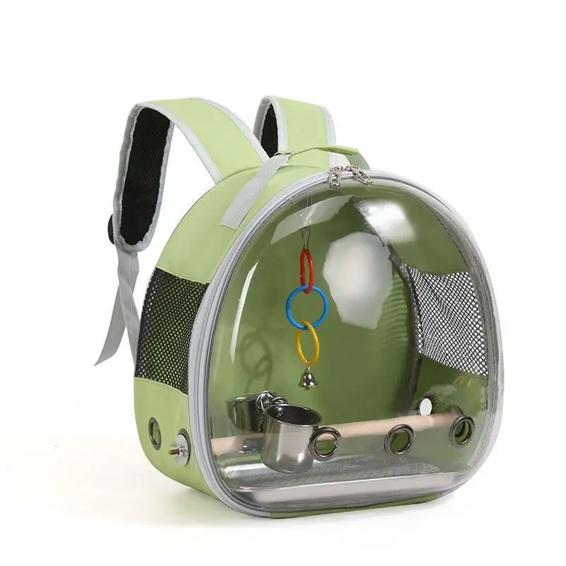Transparent Pet Backpack, Foldable Shoulder Bag for Parrots, PVC Material, Ideal for Outdoor Adventures, Lightweight & Durable Design