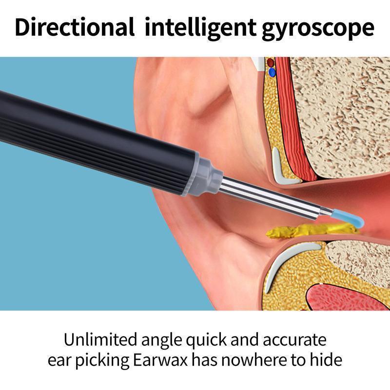Electric Ear Wax Removal Tool with Camera, Earwax Remover Cleaner with 6 Counts Ear Pick Set & 8 Counts Ear Cleaning Tools, Earwax Removal Kit for Ios & Android, Ear Canal Cleaner