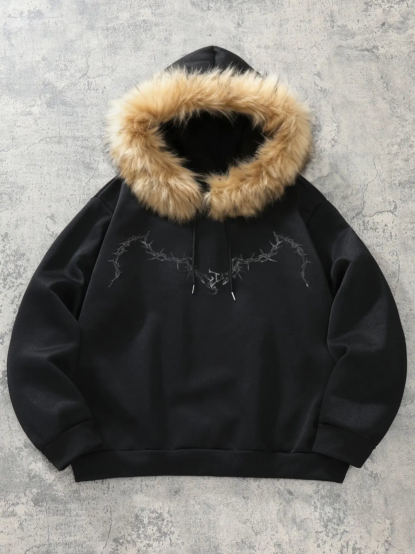Detachable Fur Collar Hoodie, Unisex Loose Fit Street Style, Fall Winter Essential, Warm Comfortable, Versatile Layering Piece