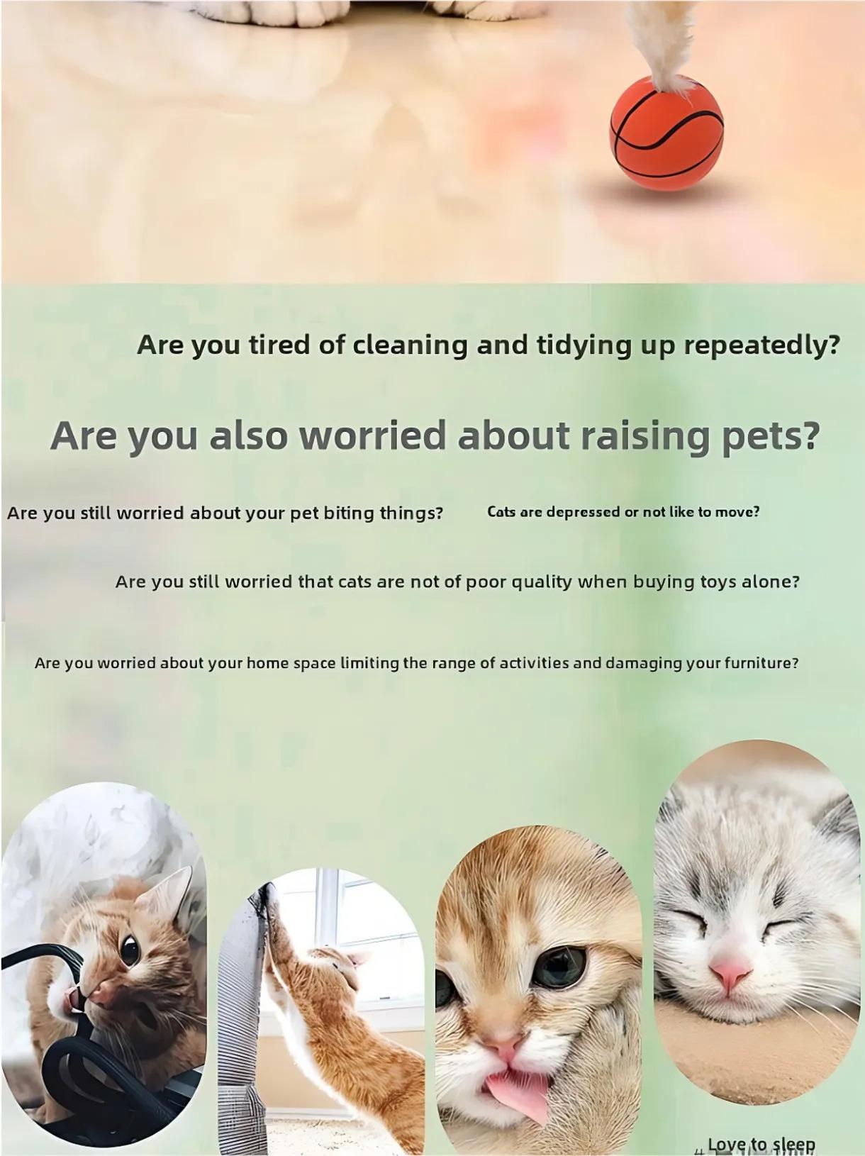 New Rubber Elastic Ball with Feathers Interactive Cat Toy for Chasing Biting Play Fun as Soccer Football Basketball Baseball Ball Pet Supplies