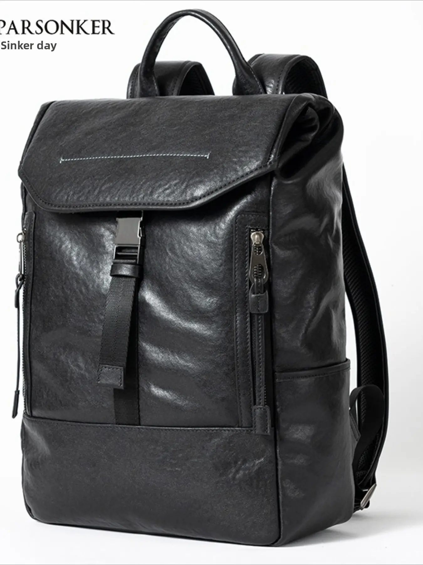 Men's backpack leather new business commuter backpack vegetable tanned leather large capacity fashion trend computer bag spot
