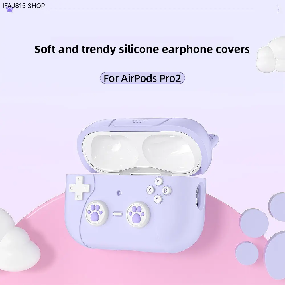 Cartoon Silicone AirPods Case Cover for Apple AirPods Pro 2, AirPods Pro 3 & AirPods 4, Cute Kawaii Protective Soft Silicone Earphone Case with Keychain Clip, Shockproof Anti-Scratch Full Protective Charging Case Cover, Precise Fit Dustproof Earbuds Prote