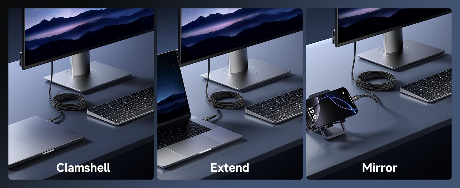 USB C to HDMI Cable 10ft| 4K@60Hz| USB 3.1 Type C to HDMI 2.0 Cord for Home Office, (Thunderbolt 3/4 Compatible) with iPhone 16 Pro Max, MacBook Pro/Air, Galaxy S8 to S24, iPad Pro, iMac-Black