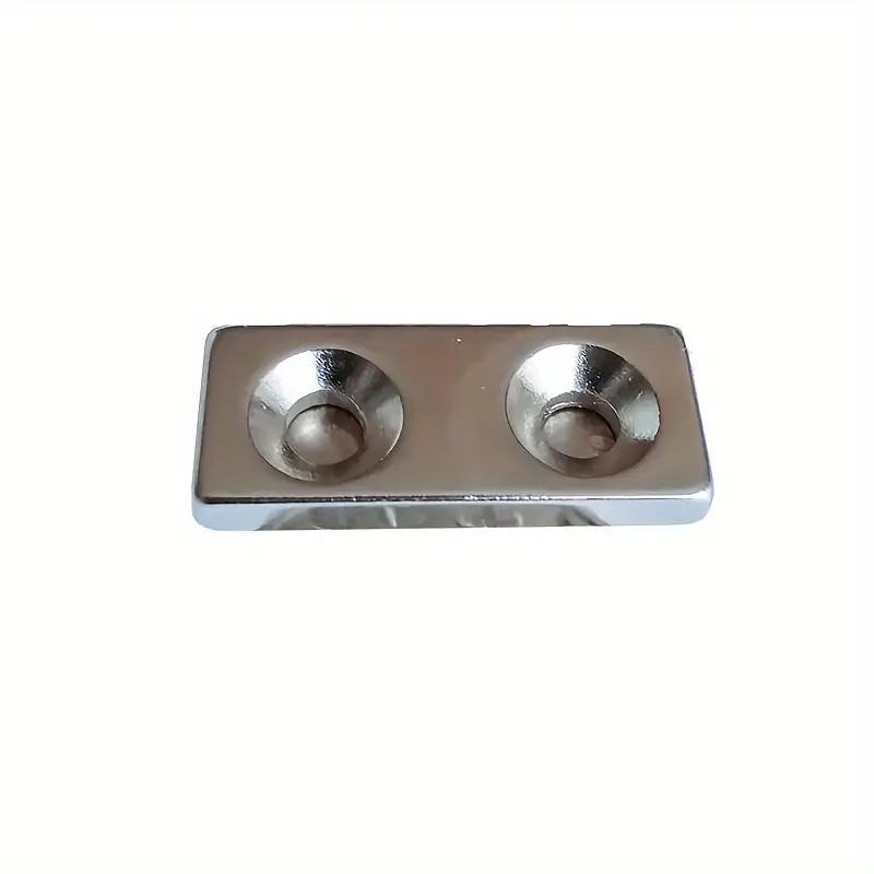 Strong Neodymium Square Magnets, Double Hole Design Magnets, Durable Multi-Application Magnetic Tool for Door, Window, Cabinet, Hardware