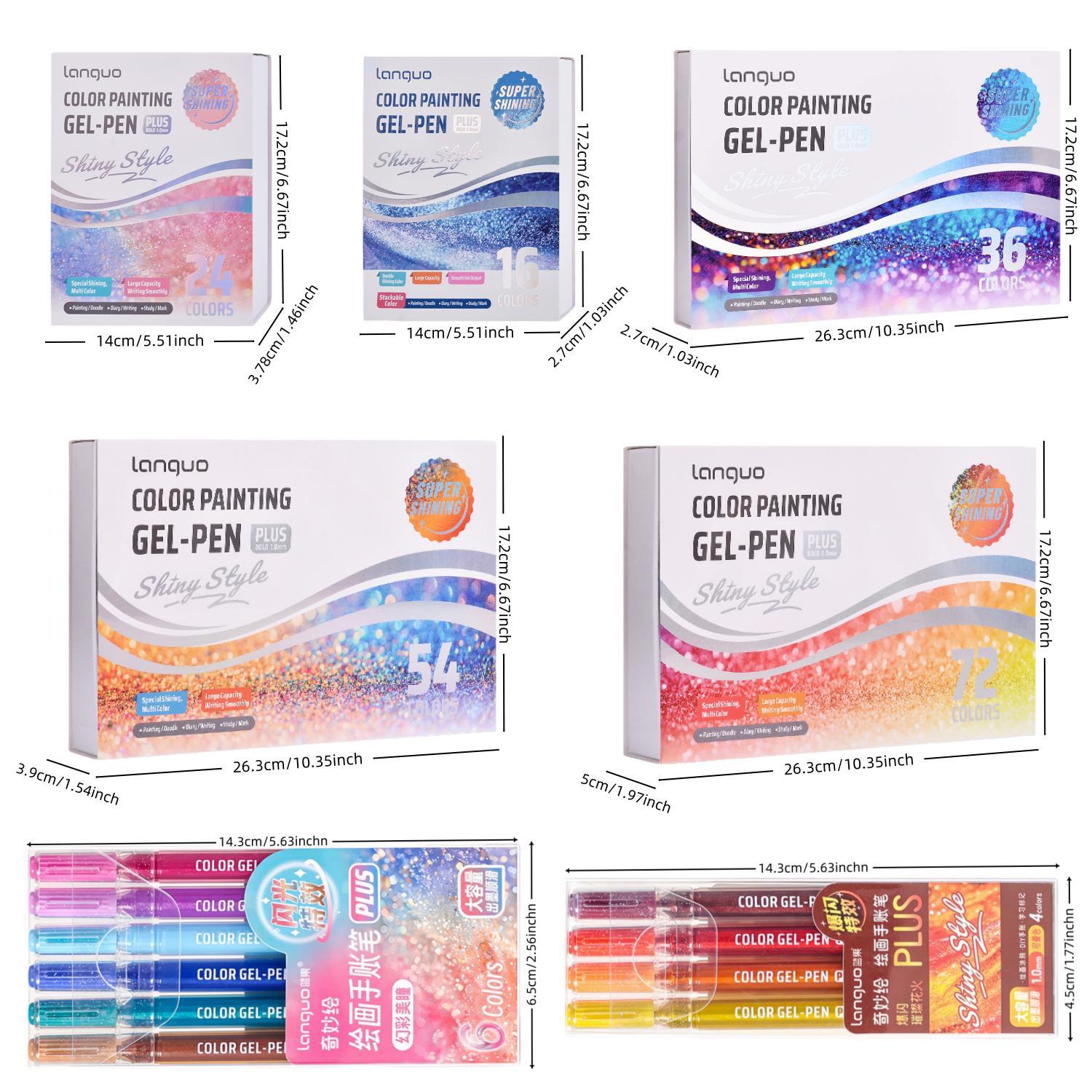 Double Blinking Color Glitter Gel Pen, 16/24 Color Sparkle Gel Pens for Adult Coloring Books Drawing Doodling, Coloring Pens for DIY Birthday Cards