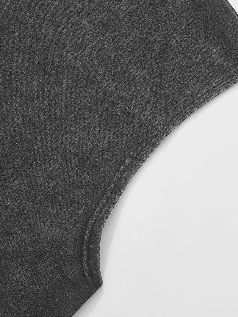 Men's Lip & Teeth Print Sleeveless Graphic Tee, Regular Fit Casual Fashion Round Neck Tank Top for Summer, Men's Top for Daily Wear, Casual Streetwear Tops