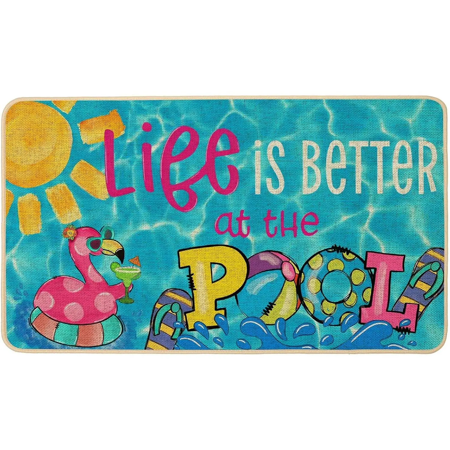 Tropical Print Retro Classic Art Pattern Doormat - Anti-Slip Scratch-Resistant, All Weather Waterproof, Non-Slip Rubber Backing, Low Profile, Fabric+Rubber Household Textile Rug for Entryway, Patio (Sizes: 24x16in, 32x20in, 36x24in), Anti-Slip Scratch-Res