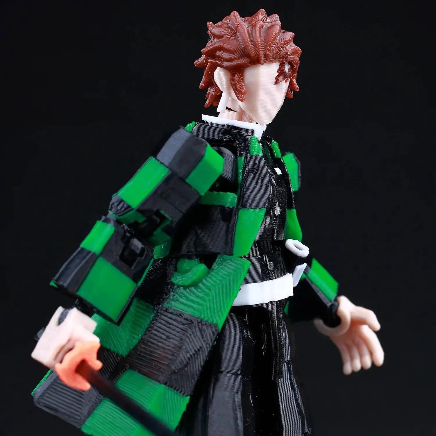 9L3D Printed Demon Slayer AKAZA Tanjiro Kamado Lucky Dummy 13 Movable Shapeshift Action Figures Mannequin Toys for Anime Fans