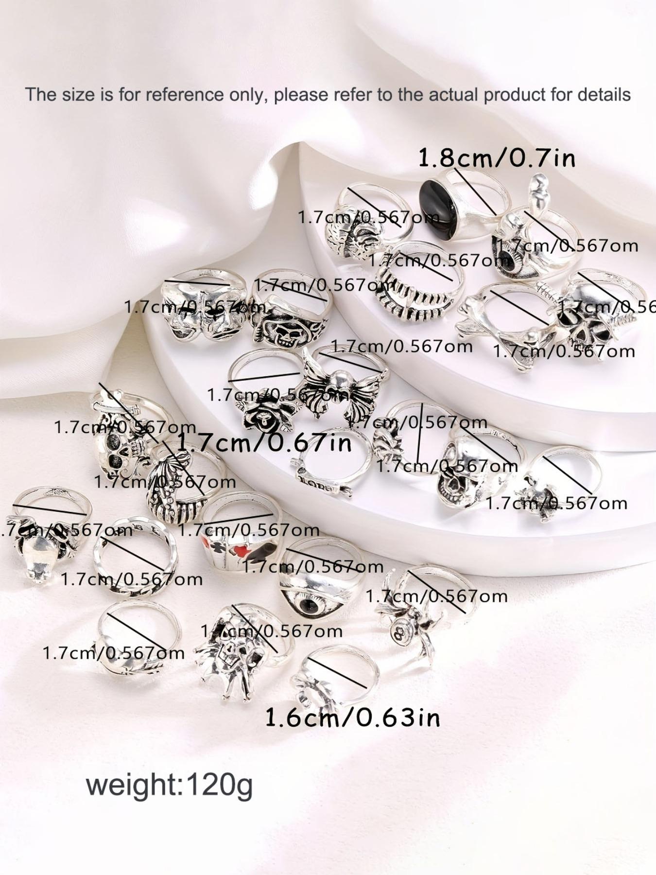 Punk Gothic Style Halloween Themed Ring Set, 24pcs/set Fashionable Skull & Spider Design Rings for Women & Men, Dark Aesthetic Rings, Trendy All-match & Exquisite Jewelry for Birthday Gift