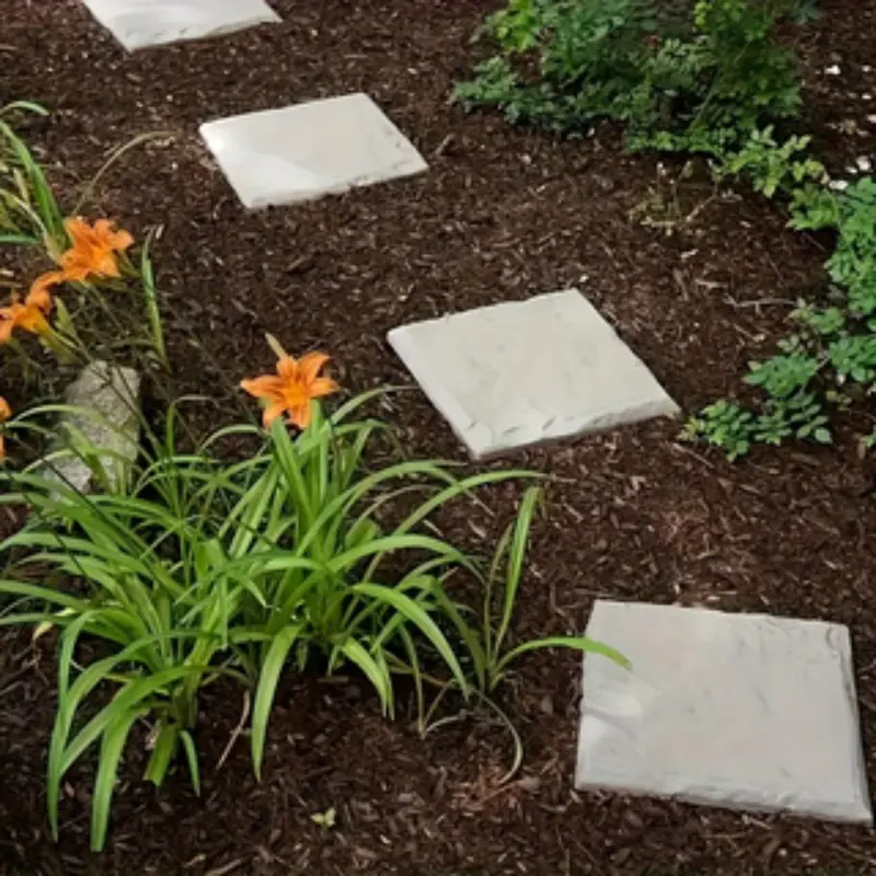 6pcs Durable Waterproof Plastic Pavers, Real Stone Look Artificial Garden Tiles, Easy Install Outdoor Pathway Decor, Lawn, Patio, Landscape