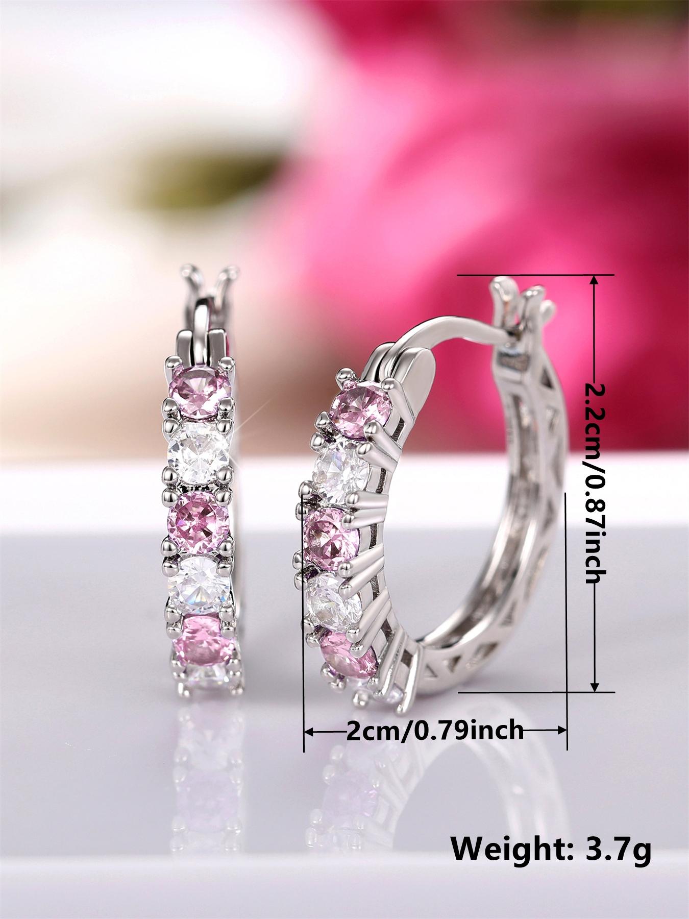 Fashion Artificial Zircon Decorated Hoop Earrings, Anniversary Wedding Party Earrings, Fashionable Jewelry Gift for Women