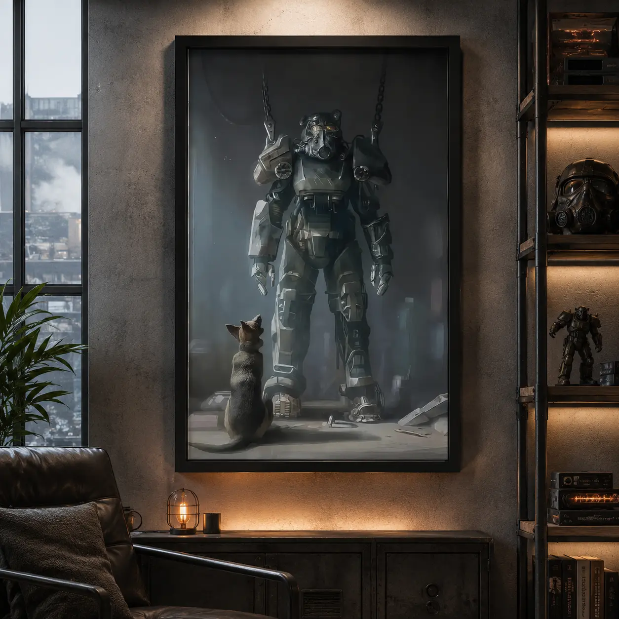 Fallout 4 Classic Game Poster, Fallout 4 With Dog Video Game Posters, Canvas Wall Art Print, Retro Gaming Room Decor, Post Apocalyptic Sci Fi Poster for Bedroom Dorm Office Man Cave, Gift for Video Game Fans, Fallout Decor, Gamer Gift