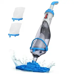 Handheld Pool Vacuum with Telescopic Pole, Updated Swimming Cordless Rechargeable Pool Cleaner 19.8GPM Powerful Suction for Above Ground/Inground Pools, Spa, Hot Tub, Dual-Filter Cleaning System