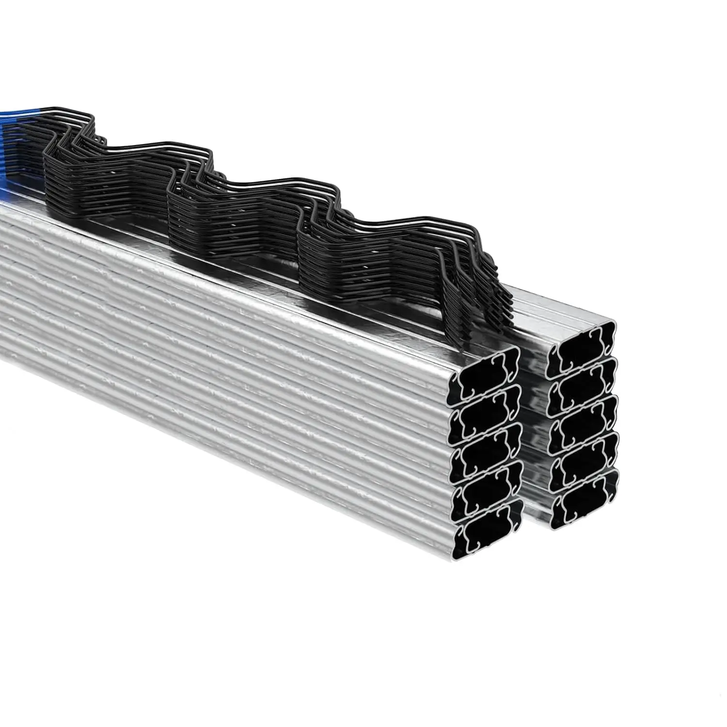 20-Set 3.3FT Greenhouse Lock Channel & Wiggle Wire Kit - Heavy Duty Galvanized Steel, PVC Coated Spring - Outdoor Garden Accessories Bulk Packs for Supporting Film/Netting