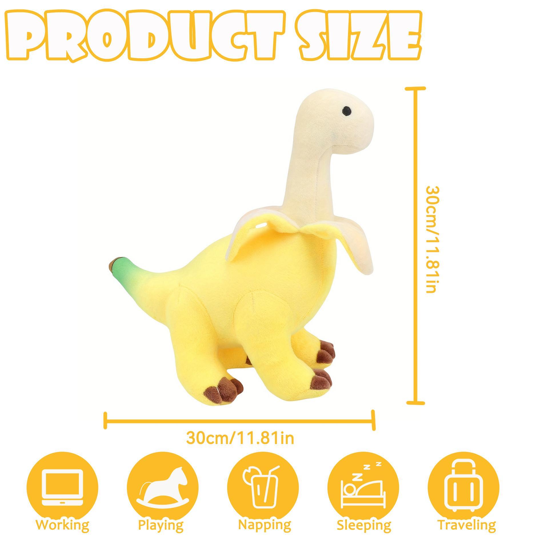 Cute Banana Brontosaurus Design Plush Toy, Soft Stuffed Animal Plushie, Cartoon Banana Soft Dragon Doll, Home Decoration Gift