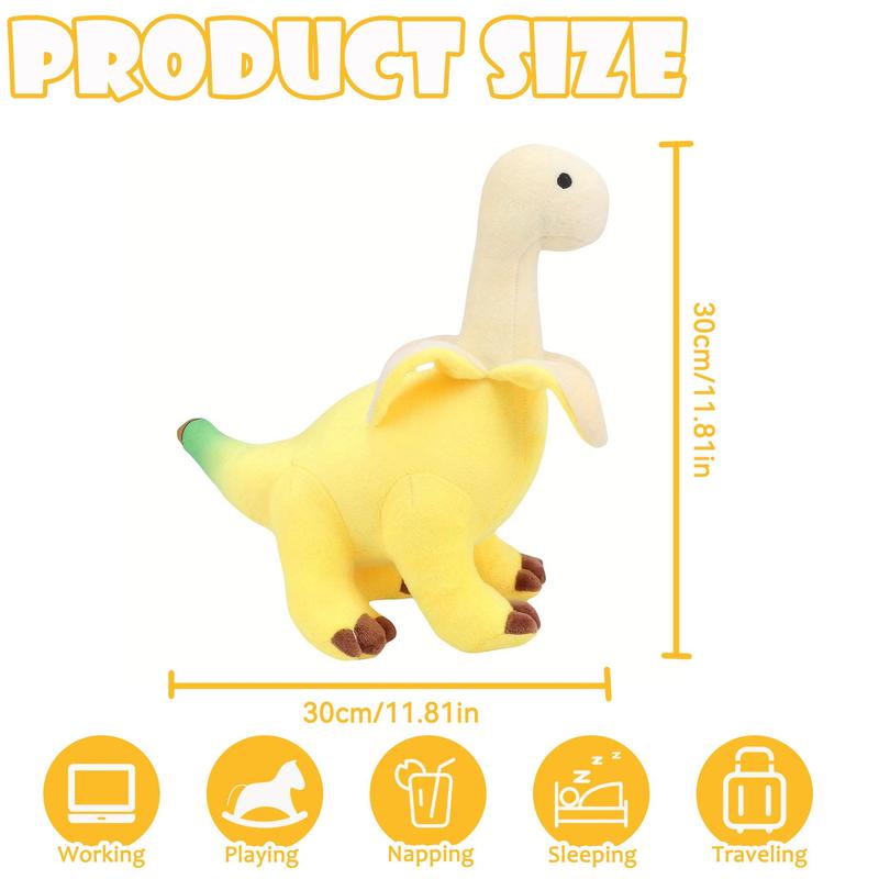 Cute Banana Brontosaurus Design Plush Toy, Soft Stuffed Animal Plushie, Cartoon Banana Soft Dragon Doll, Home Decoration Gift