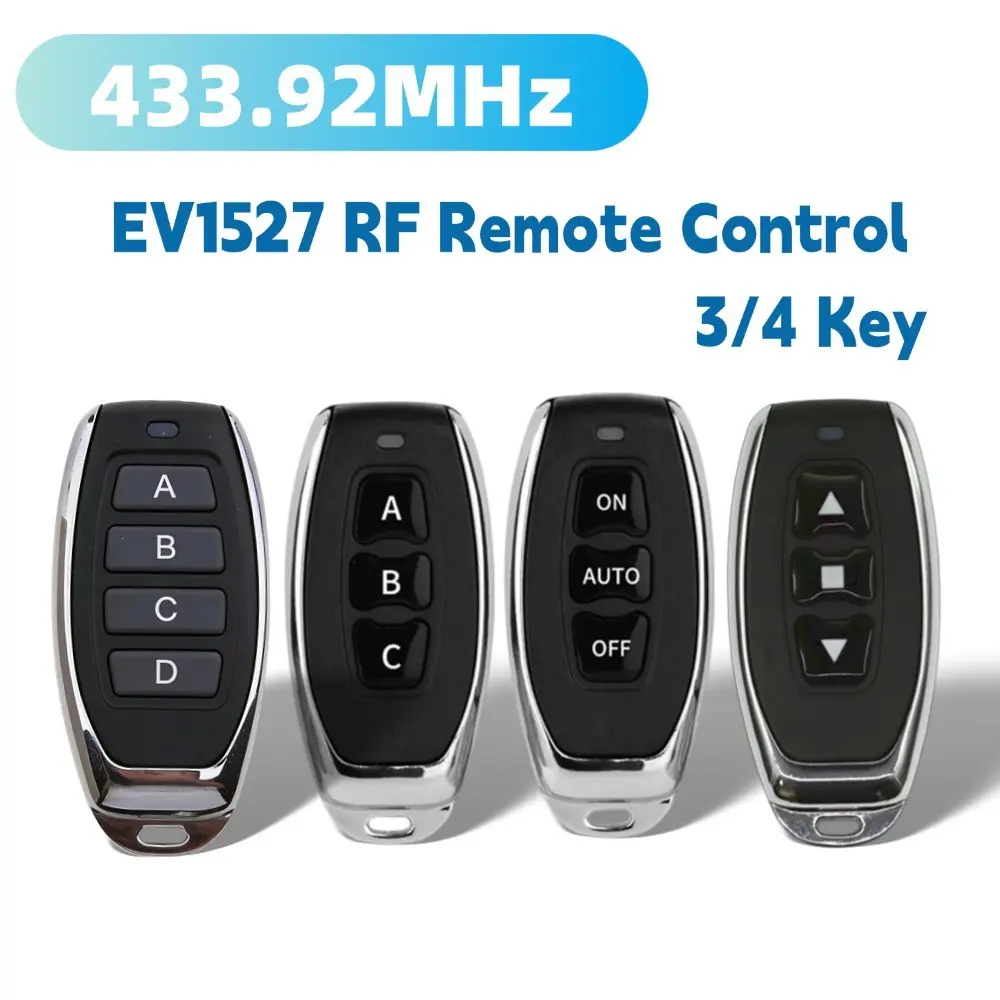 433mhz RF Wireless Remote Control for Garage Door, 3-Button Remote, Ev1527, Smart Home Remote, Roll-Up Door Remote, Hfy-Cz02 Model