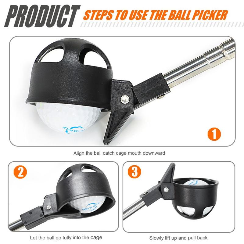 Golf Ball Retriever, Portable Extendable Golf Ball Retriever & Grabber Tool, Golf Accessory,  Boyfriend Gift