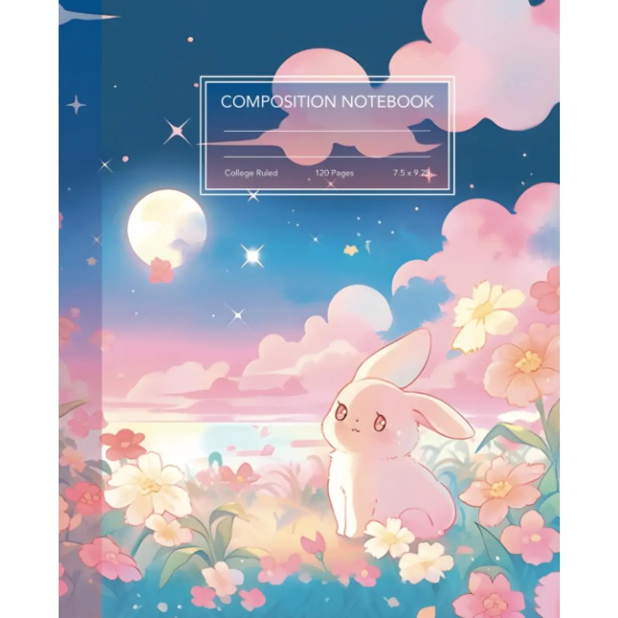 Composition Notebook College Ruled: Cute Bunny  | 120 Lined Pages | Aesthetic Kawaii  Journal for School, College, or Work - Paperback