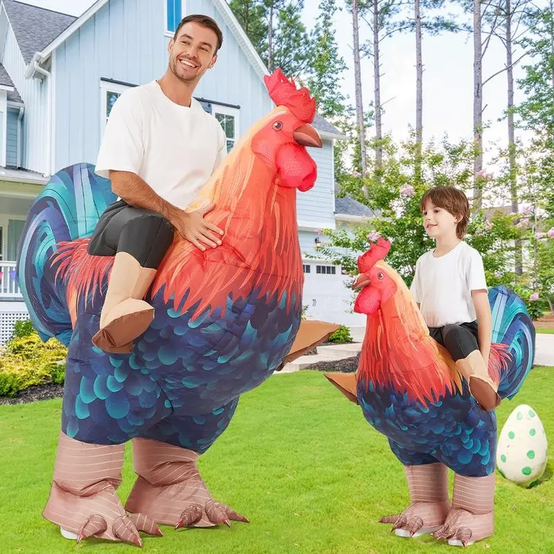 InflatableChickenCostumeRoosterAdultSuitFunnyCosplayHalloweenCostumeforMenWomenBirthdayChristmas