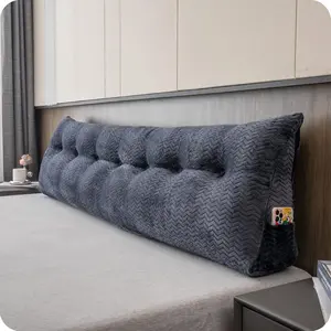 Large Bolster Triangular Headboard Wedge Backrest Positioning Support Bed Rest Reading Pillows for Day Bed Bunk Bed with Removable Cover, King (76x8x20 Inches)