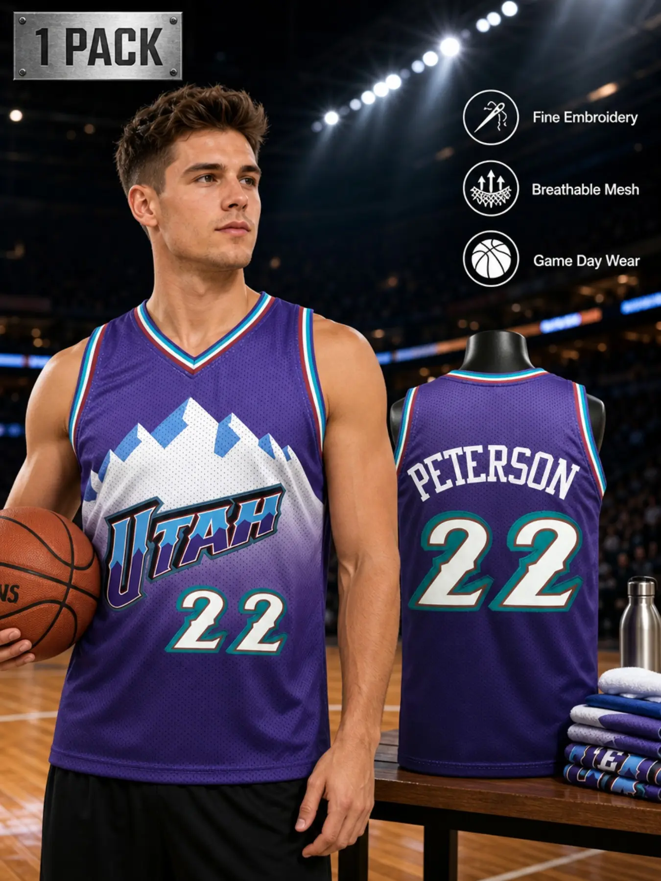 Men's #22 Gradient Basketball Jersey, Loose Fit Breathable Comfort Vest, Outdoor Training Wear, All-Season Unisex Sportswear, Streetwear Style
