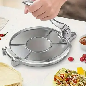 Sturdy aluminum alloy pancake press, round handheld pancake and crepe maker, a kitchen gadget for fluffy pancakes, suitable for thin batter, pancakes, pizza, pies, and flatbreads