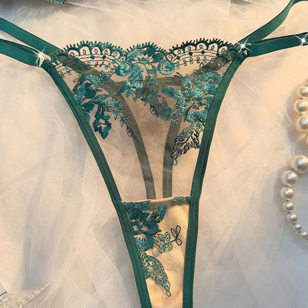 Polyester fiber mesh comfortable underwear set for women, simple and elegant, push-up adjustable bra set