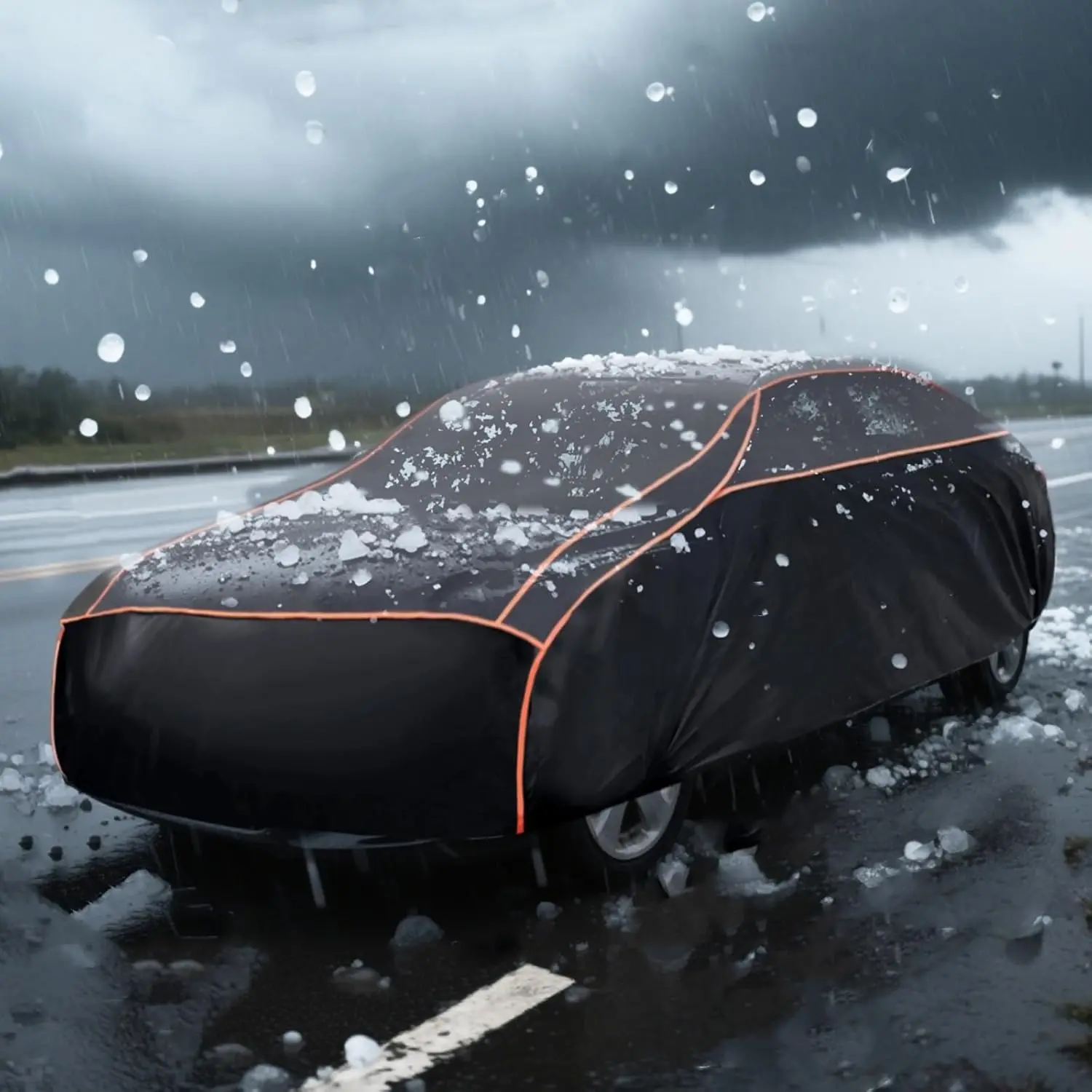 Hail Protector Car Cover - Waterproof Thick Full Coverage Car Covers & Shelters, A3 Size Custom Fit for Toyota Camry, Honda Accord, Ford Mustang (187"-198" Length)
