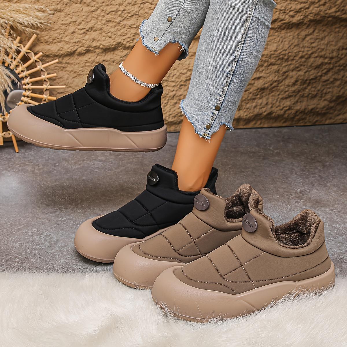 Women Winter Snow Boots Women's Fleece Lined Ankle Boots Thick Rubber Sole Non Slip Warm Casual Low Heel Round Toe All Season Footwear