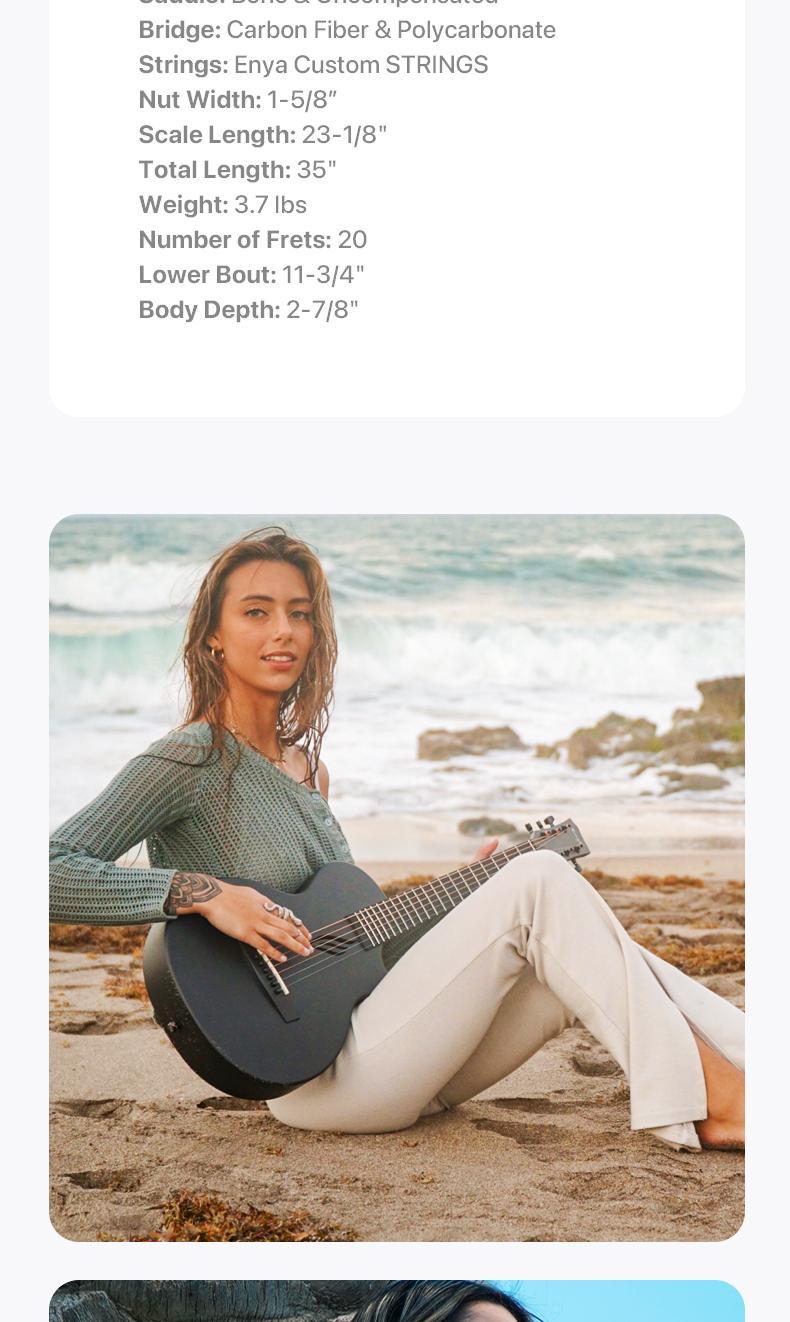 【Enya NOVA GO SP1 】 Carbon Fiber Travel Guitar 35" Acoustic Electric with Smart AcousticPlus Technology Built-in Effects USB Recording Bluetooth Speaker Beginner Bundle Gig Bag Accessories guitar for beginners