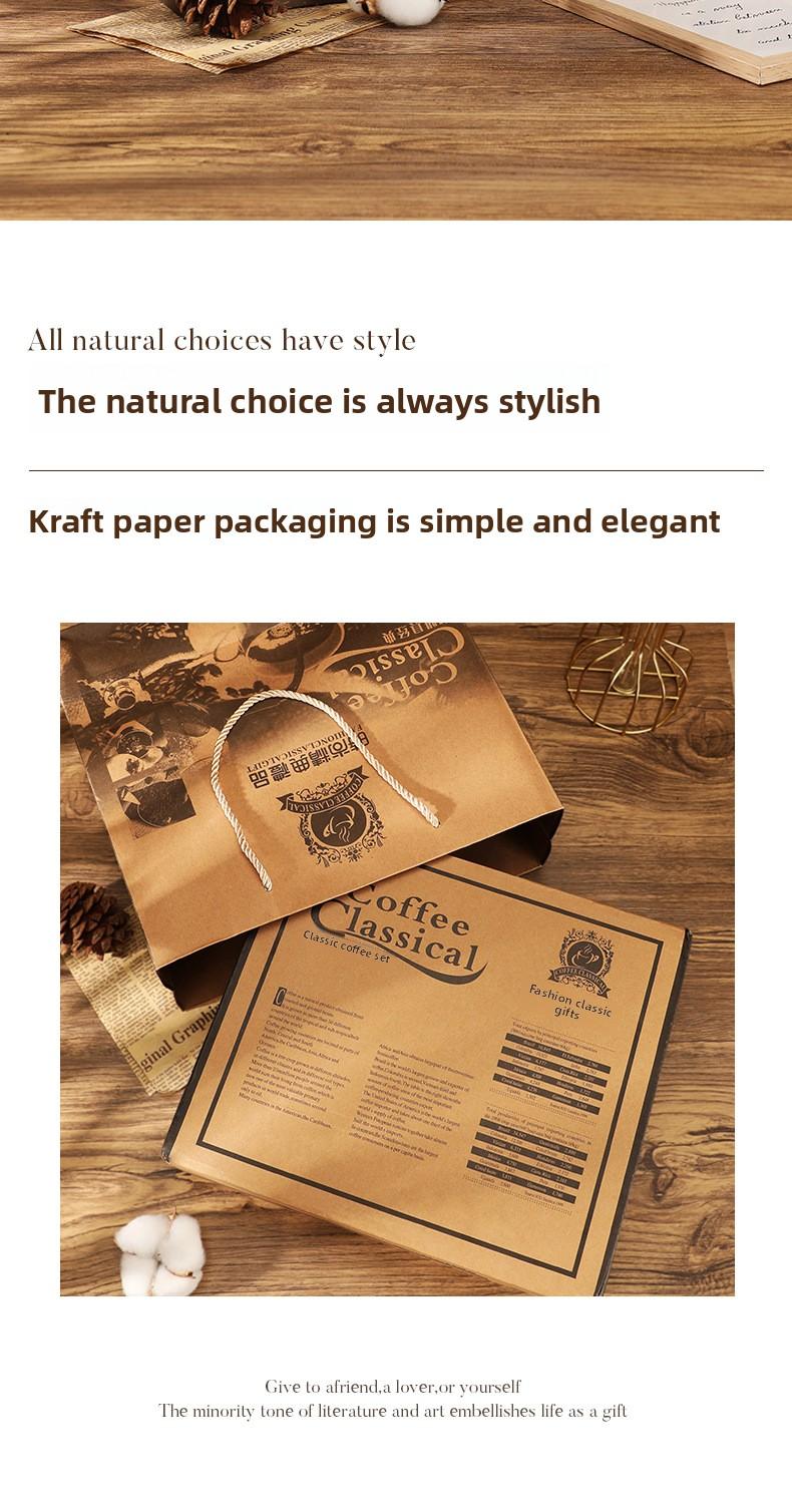 Hand-cranked coffee grinder gift set, grinder and French press pot set, coffee utensils for promotional gifts