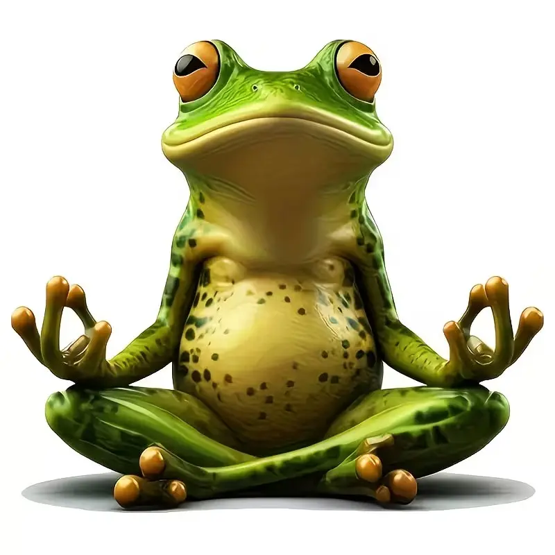 1pc Meditating Green Frog Vinyl Sticker – Cute Cartoon Decal for Cars, Trucks, SUVs, Laptops & Water Bottles | Scratchproof, Waterproof Window Decor, Self-Adhesive Design
