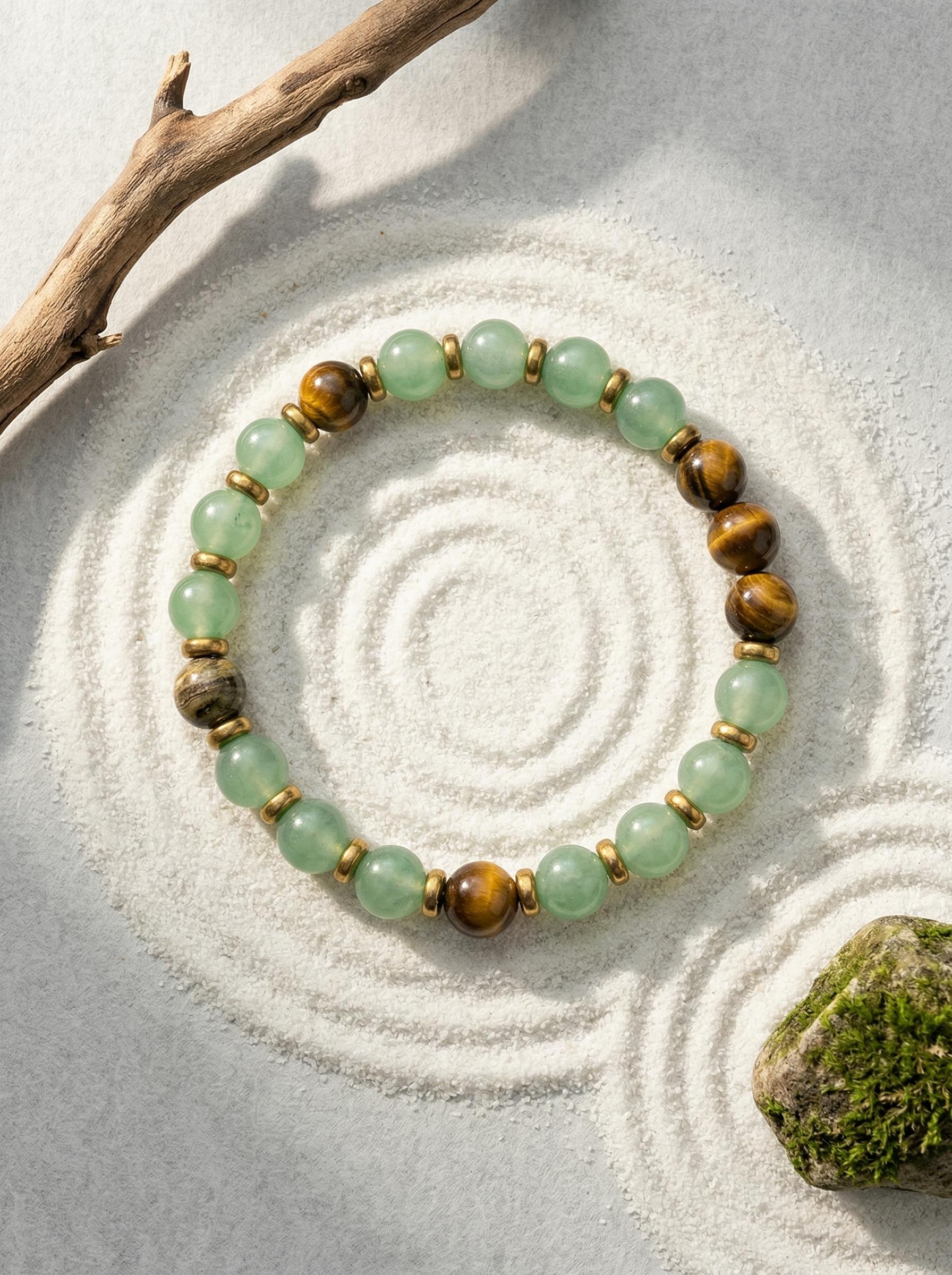 1pc Money Attraction Green Aventurine Tiger Eye Bracelet |   Wealth Good Luck Crystal Bracelets |   Jade Bracelet for Women Men |   Bracelet Stack |   Men Accessories |   Couples Freak Gifts