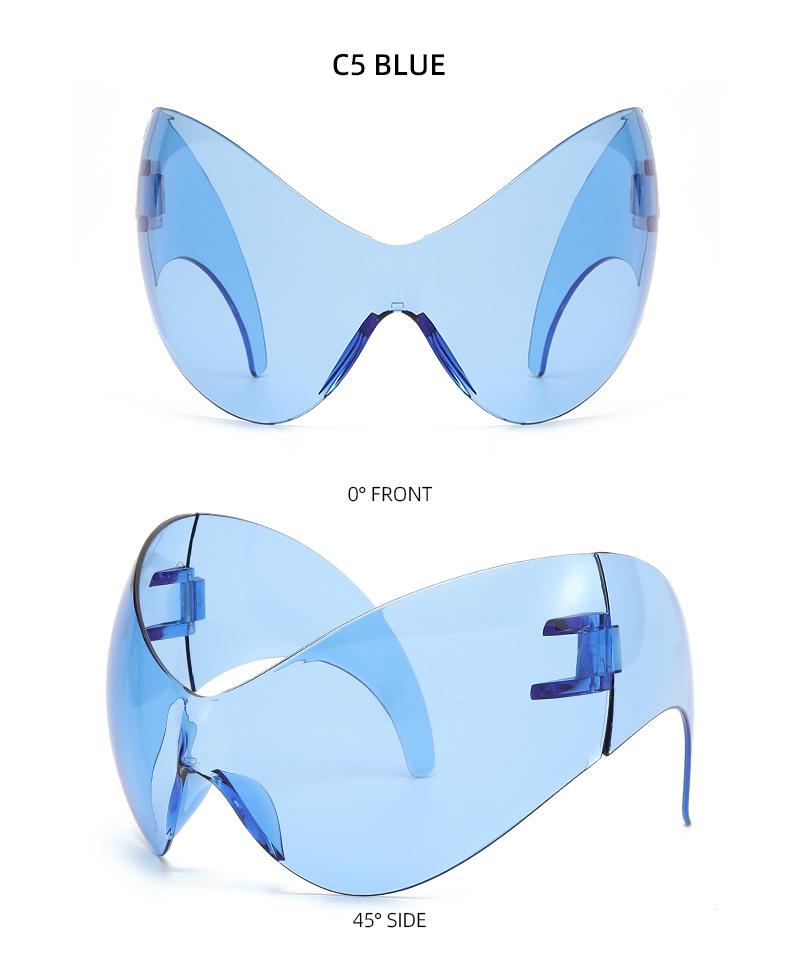 Future technology sense oversized punk sunglasses cross-border Y2K one-piece personalized sunglasses
