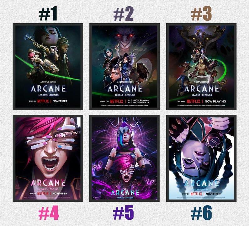Arcane League Of Legends Season 2 Animated Poster - High Quality Canvas Print for Fan Merchandise Decor - Decoration Ornaments Wall